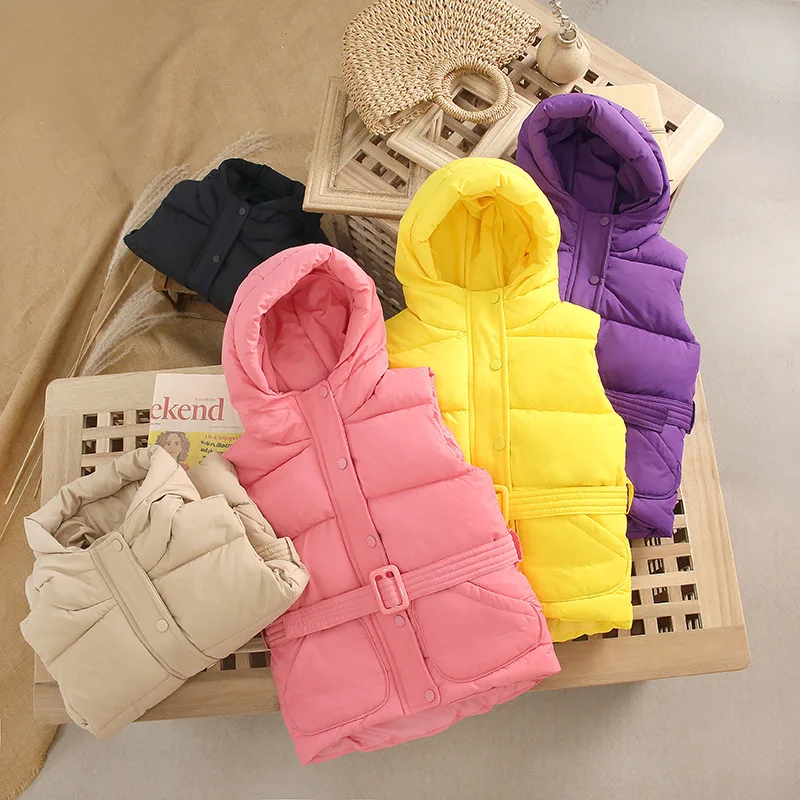 Зимняя куртка без рукавов жилет с поясом пуховая одежда пальто средней длины для