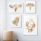 Плакат с цветочным принтом в виде анатомии грудной клетки, Картина на холсте в стиле бохо, настенные картины, медицинская школа, акушерка, доктор, офис, Декор