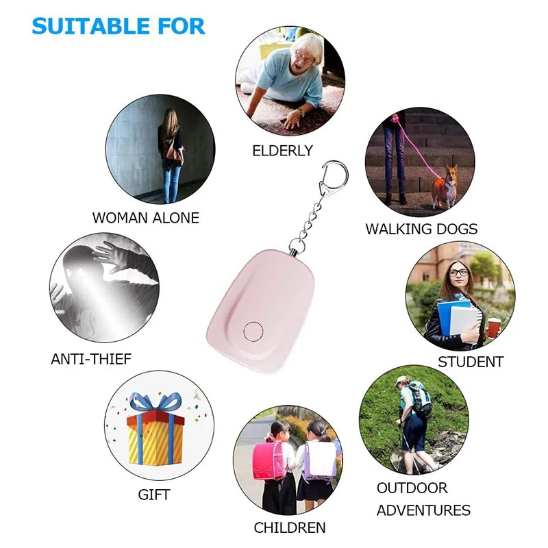 

Personal Alarm, 130DB Safety Alarm Key Chain with Bright LED Flashlight, Suitable for Girls, Children and the Elderly