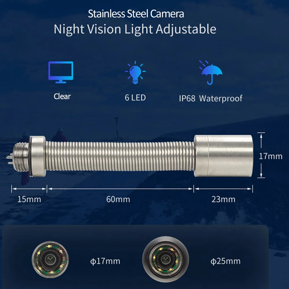 Камера для обследования труб фотоэндоскоп сточных вод 3 5-дюймовый ЖК-дисплей 17 мм