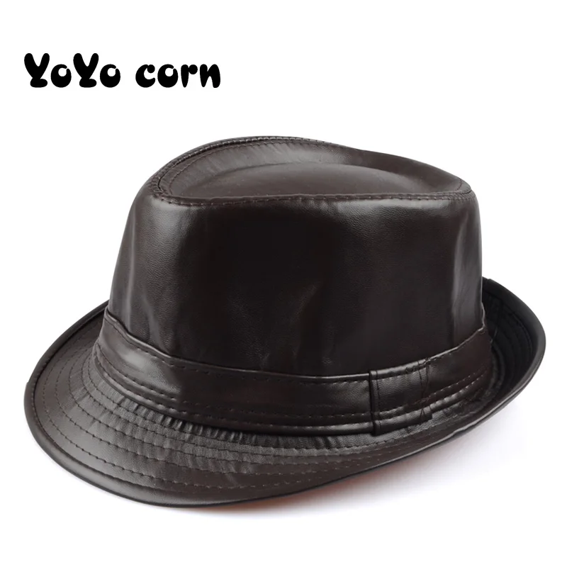 Однотонная кожаная мужская шляпа с широкими полями Stetson Fedoras британские шляпы для