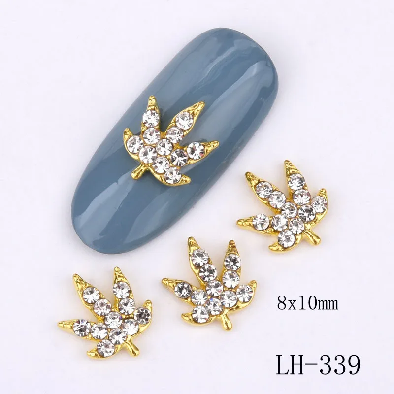 LH-339 10 шт дизайн ногтей декоративные стеклянные драгоценные камни стразы серии Листья Сплав Ретро эффект DIY Шарм аксессуары для ногтей LH333-342 - Цвет: LH-339