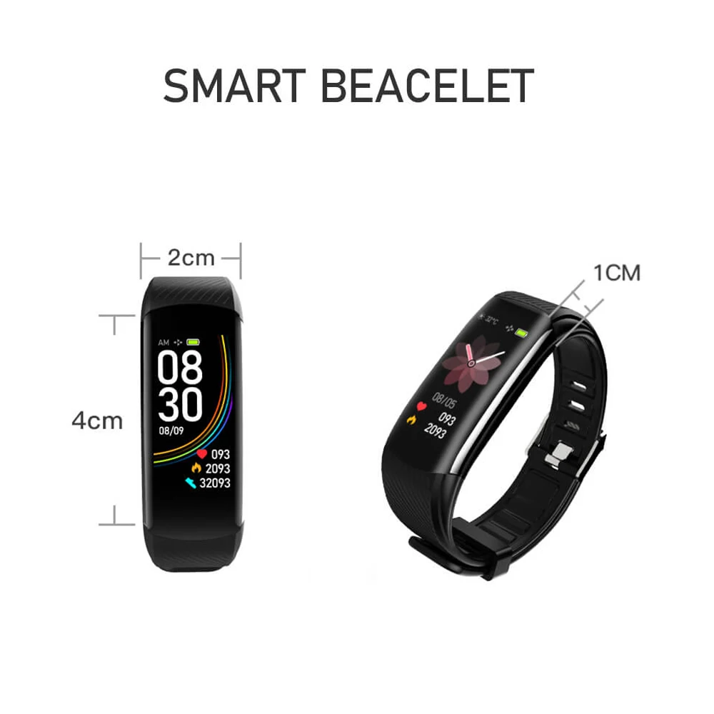 IP67 водонепроницаемый смарт браслет часы температура тела монитор сна фитнес