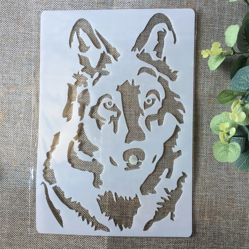 

A4 Wolf DIY Layering Stencils Painting Scrapbook Coloring Embossing Album Decorative Paper Card Template