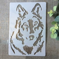 a4 wolf diy layering stencils painting scrapbook coloring embossing album decorative paper card template