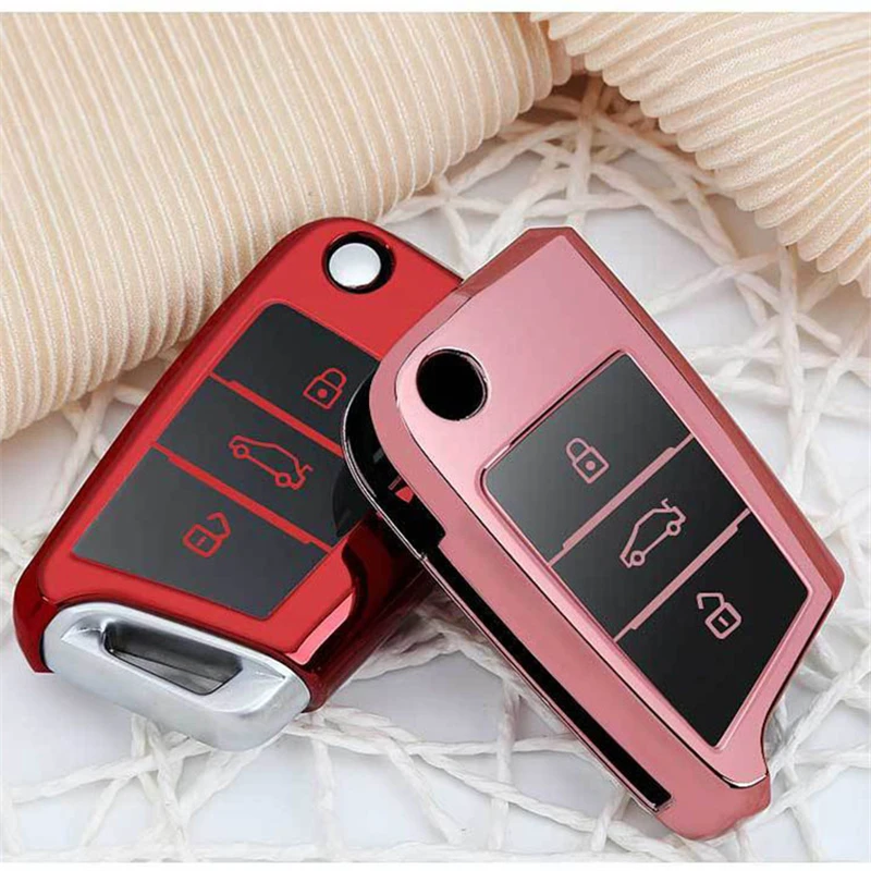 TPU Car Key Cover Case Protection For Volkswagen VW Golf7 mk7 Seat Ibiza Leon FR 2 Altea Aztec Skoda Octavia Accessories | Автомобили и