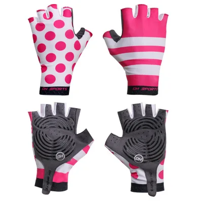 Женские велосипедные перчатки из ледяной ткани, ветрозащитные высокоэластичные гелевые велосипедные перчатки с полупальцами, спортивные нескользящие перчатки для горного велосипеда для девушек