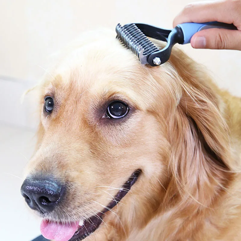 

Dog Hair Removal Comb Cat Detangle Fur Trimming Dematting Deshedding Brush Grooming Tool for Matted Long Hair Curly Pet Brush