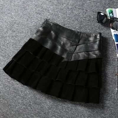 Top brand Wrap New Sheepskin Hip Skirt  high quality