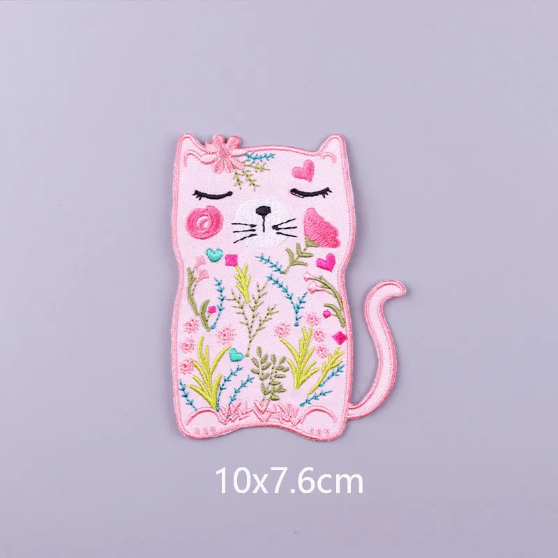 Нашивки с вышивкой в виде кошки нашивки полоску на одежду футболку милые