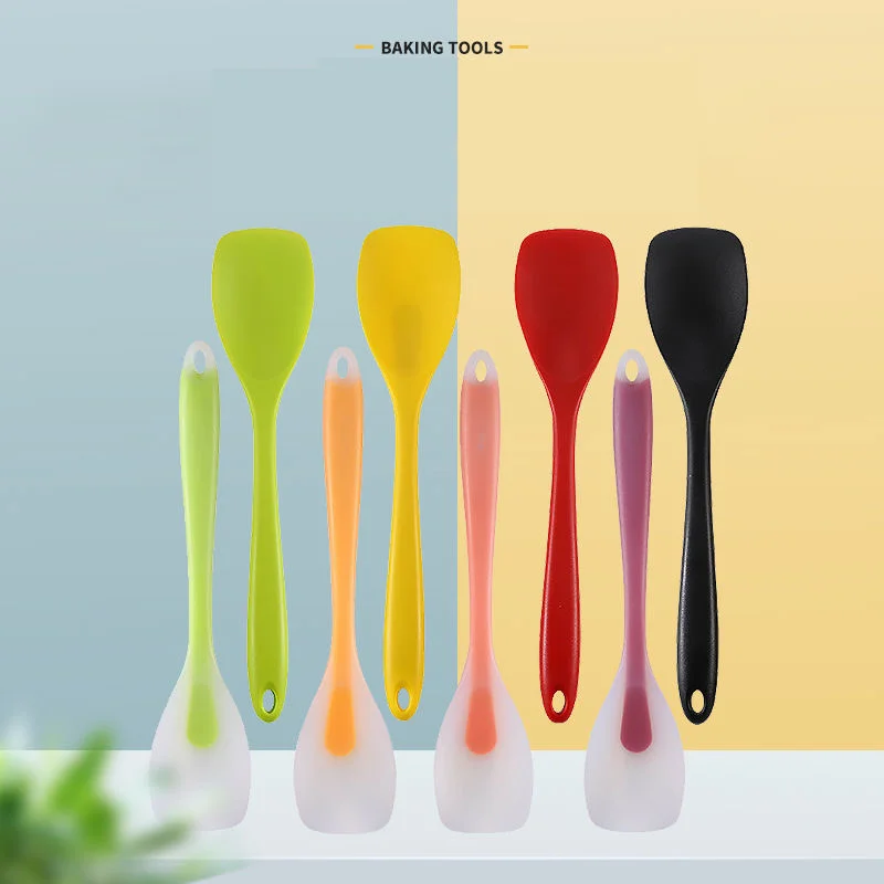 

28cm Long Handle Spoon Silicone Heat Resistant Mixing Ladle Cooking Kitchen Soup Spoons Tableware Kitchen Tool