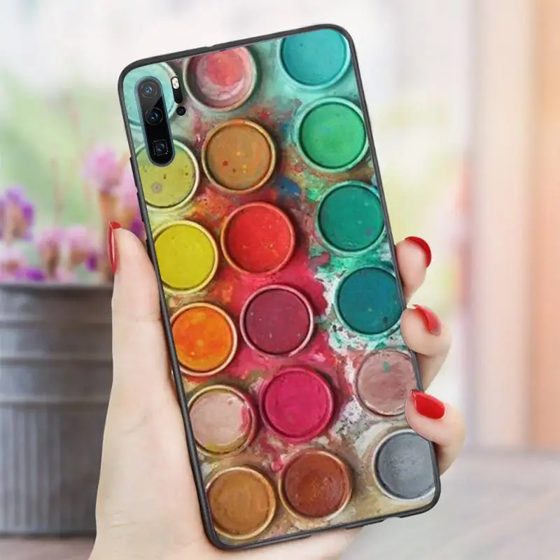 

Painting Box Watercolors Set Paint Palette Phone Case For Huawei honor Mate P 10 20 30 40 i 9 8 pro x Lite smart 2019 nova 5t