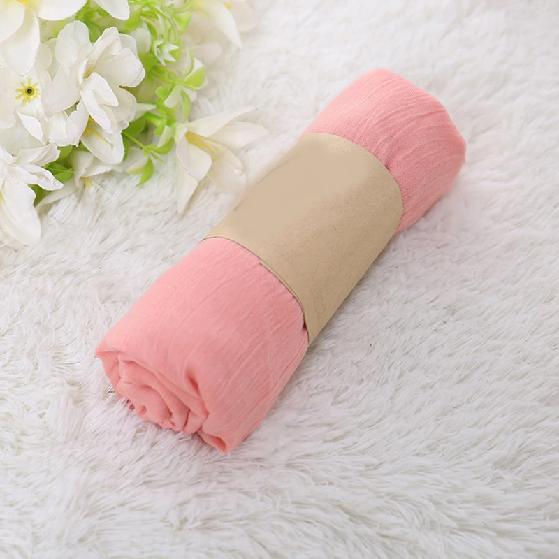 

180*55cm Candy Colored Cotton Linen Long Scarf Solid Color Soft Scarves Shawls