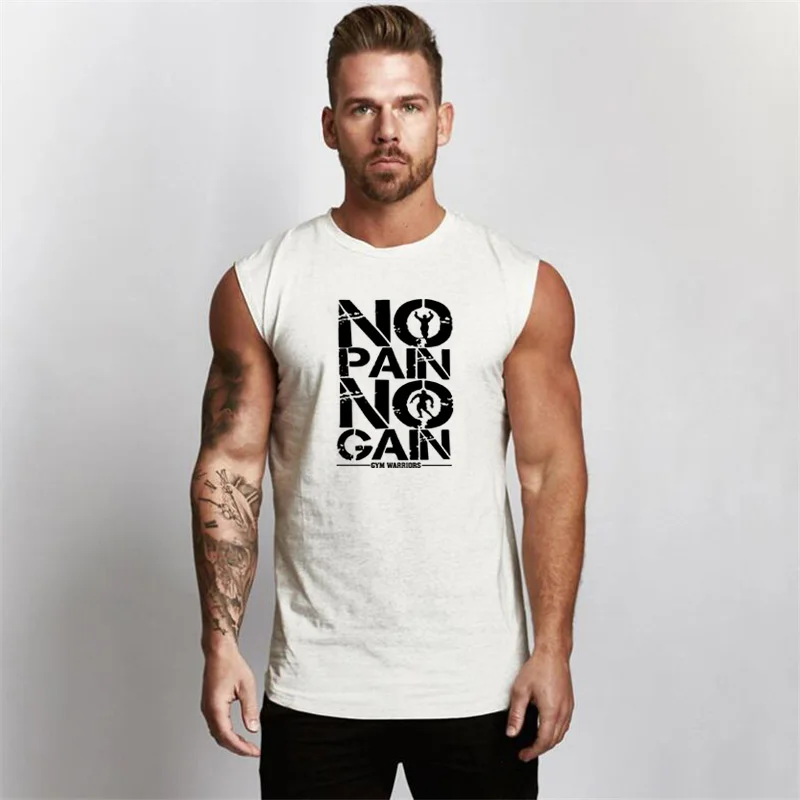 

2021 New Compression Vest Fitness Mens Tank Top Cotton Bodybuilding Stringer Tanktop Muscle Singlet Workout Sleeveless Shirt
