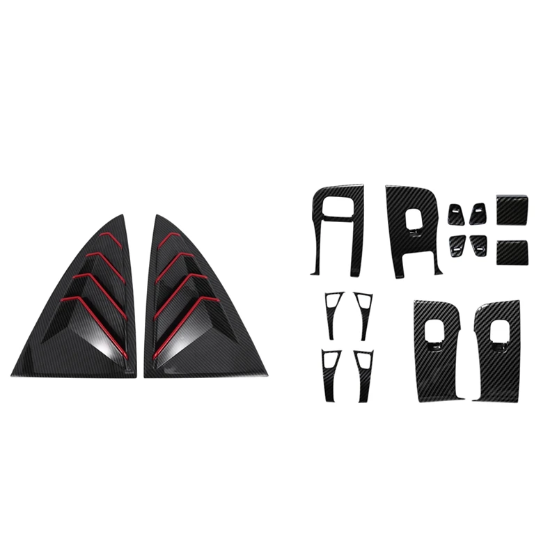 

2 комплекта автомобильных аксессуаров: 1 комплект кнопки для подлокотника двери автомобиля и 1 комплект задней тройной угловой боковой вент...