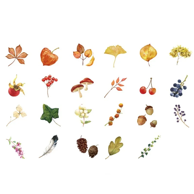 

46 Pcs/box Vintage Autumn Leaves Sticker Package DIY Diary Bullet Journal Decoration Sticker Album Craft Scrapbooking Stickers