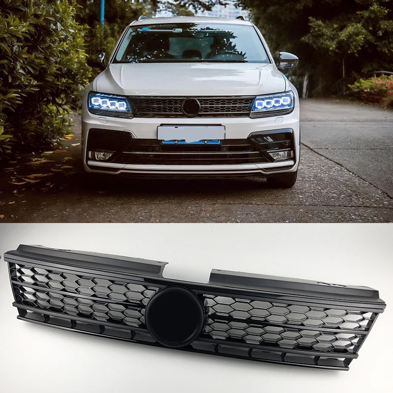 For Volkswagen vw Tiguan 2016 2017 2018 L Car Front racing Grille  Around Trim Racing Grills Trim Car styling