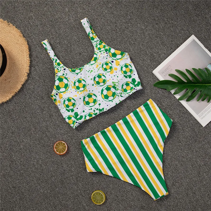 Комплект из двух предметов с футбольным принтом новый сексуальный женский