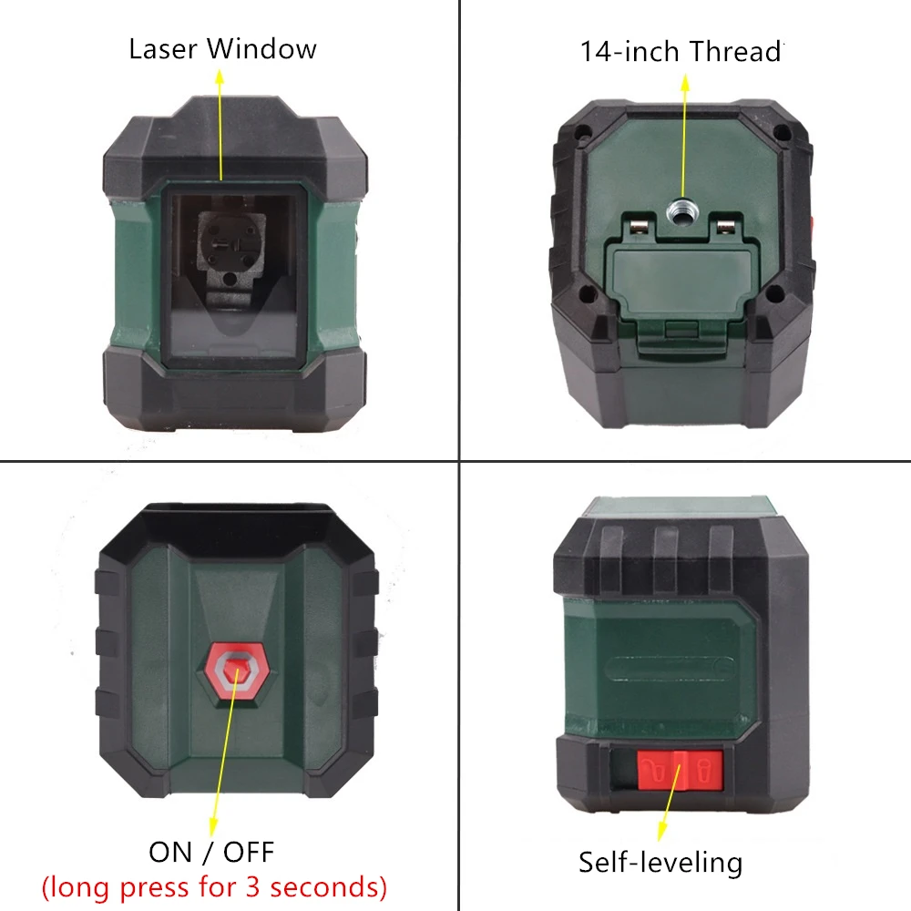 Лазерный уровень самовыравнивающийся горизонтальный и вертикальный поперечный