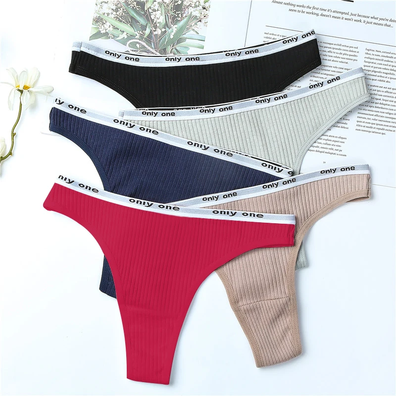 

Women's Cotton G-String Thong Panties String Underwear Women Briefs Sexy Lingerie Pants Intimate Ladies Letter pink