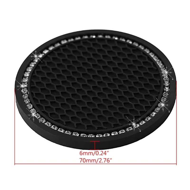 

Universal Vehicle Cup Holder Insert Coaster Car Interior Accessories Silicone Anti Slip Crystal Rhinestone Car Coaster