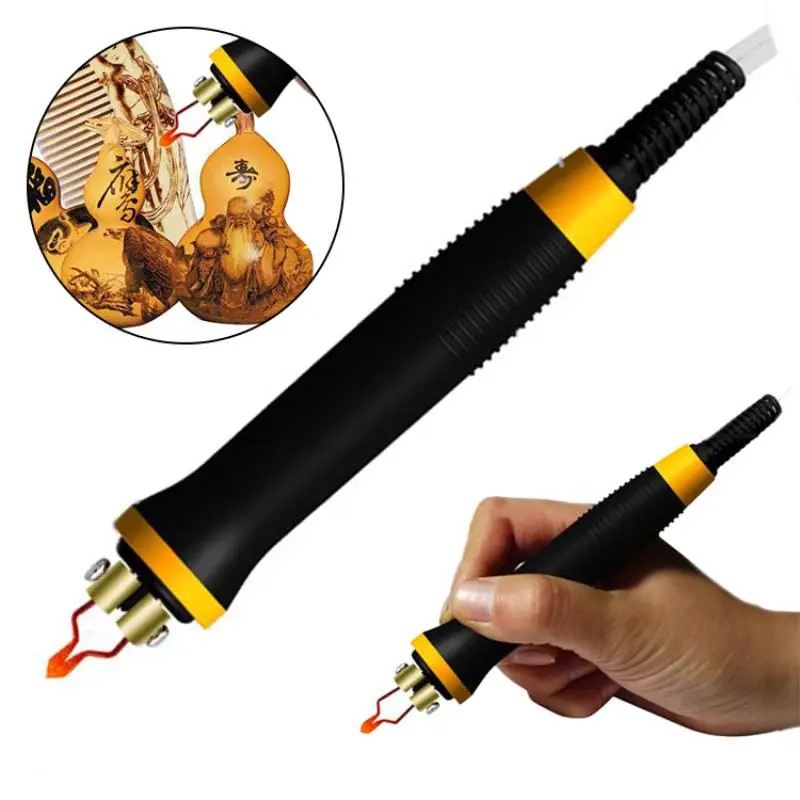 

New 220-240V 50W Gourd Pyrography Wood Burning Pen Crafts Iron Soldering Tool