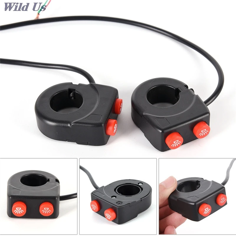 

7/8'' Motorcycle Bike Handlebar On Off Button Head Spot Fog Light Switch Button Useful