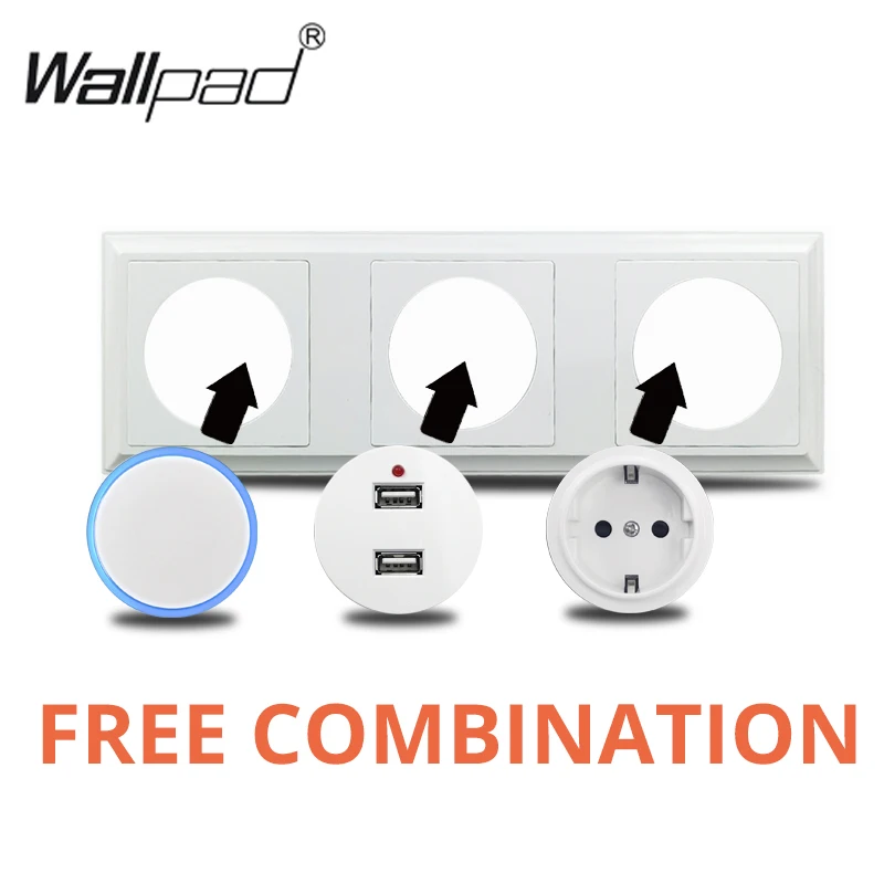 Универсальная настенная розетка огнестойкая белая пластиковая европейская