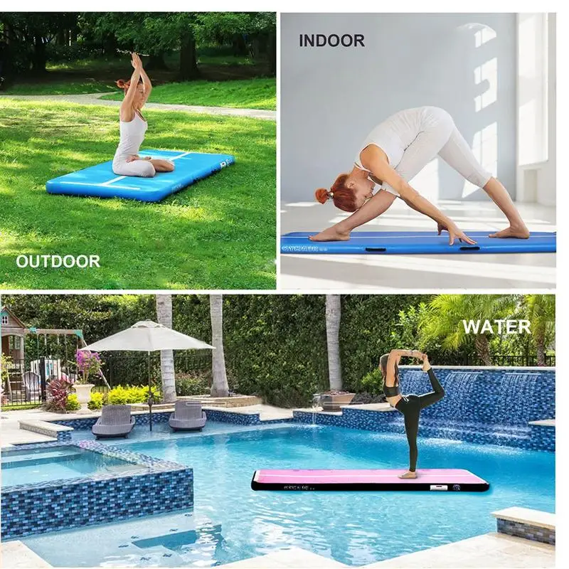

10 Feet Inflatable Yoga Training Gymnastics Mat with Electrical Pump Hole Exercise Home Sports Gym Fitness Pilates Pads