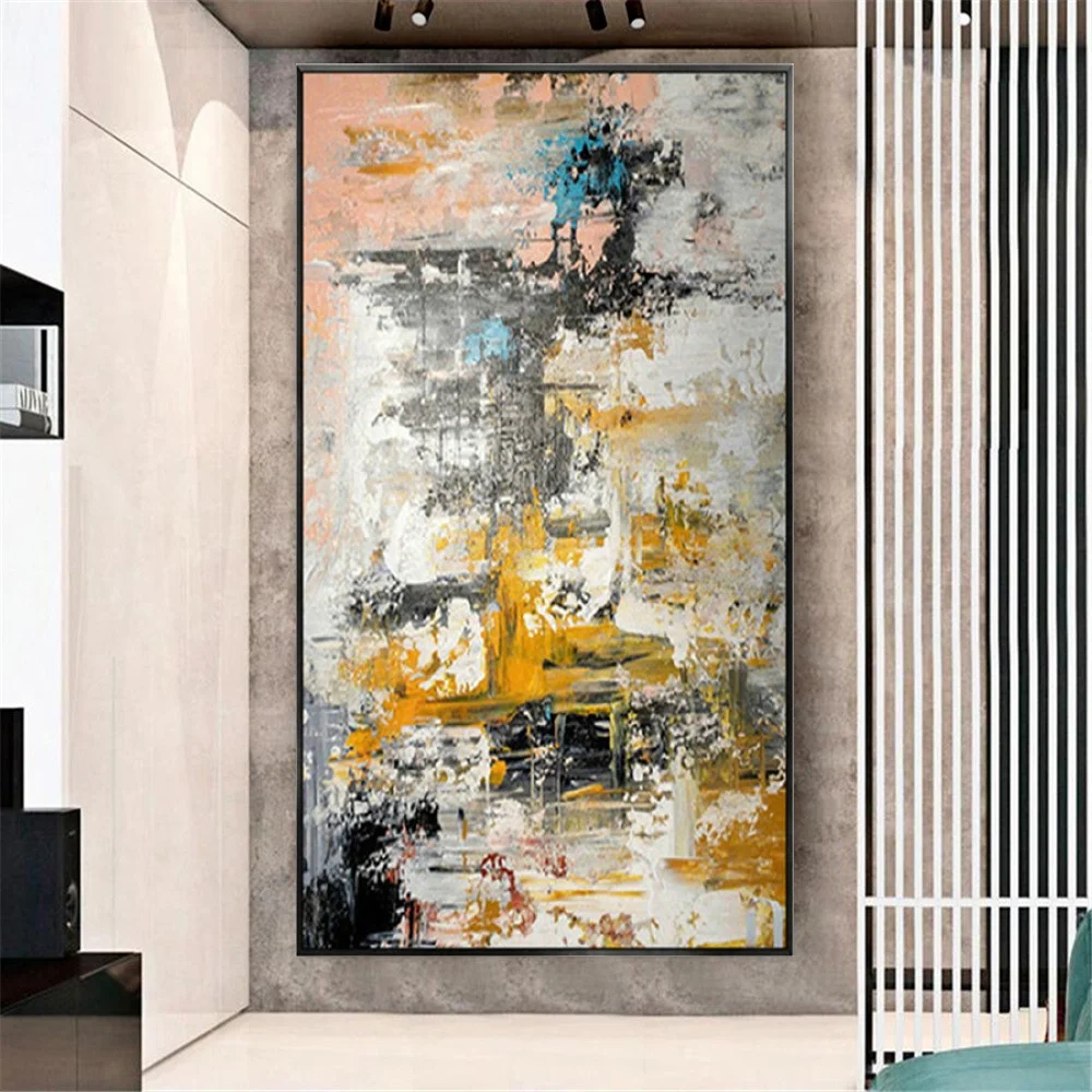 

100% Handpainted Oil Painting on Canvas new Handmade yellow oil Painting Wall Art picture home decoration For Living Room