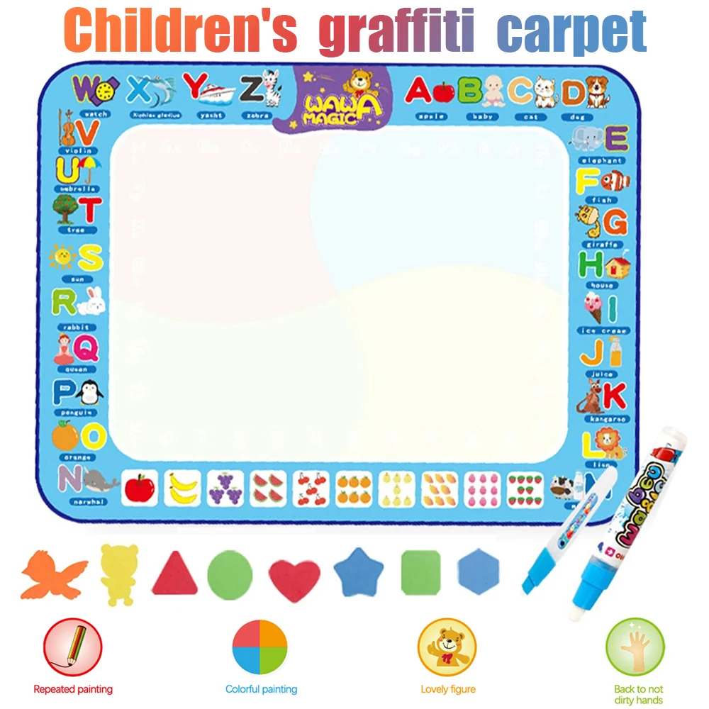 

100x75cm Childrens Water Canvas Baby Magic Graffiti Carpet Drawing Board Educational Toy Painting Writing Supplies