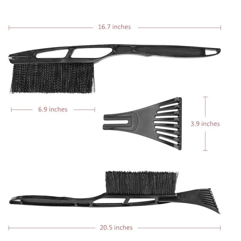 

Dual Ice Scraper Snow Brush with Mitt, Frost Snow Ice Removal for Car Roof Bumpers Windshield, Compact, Long-Handle and Works Be