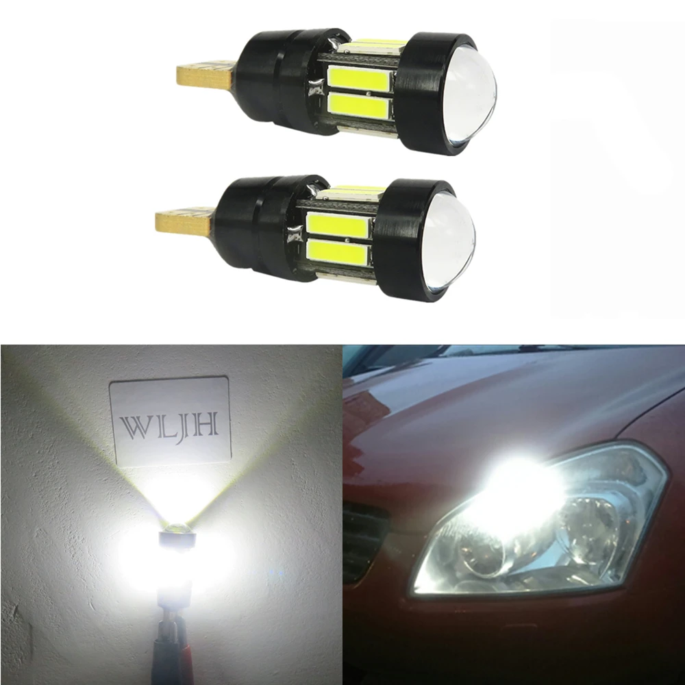 WLJH 2x безошибочный T10 W5W 10 7020SMD светодиодный автомобильный светильник для