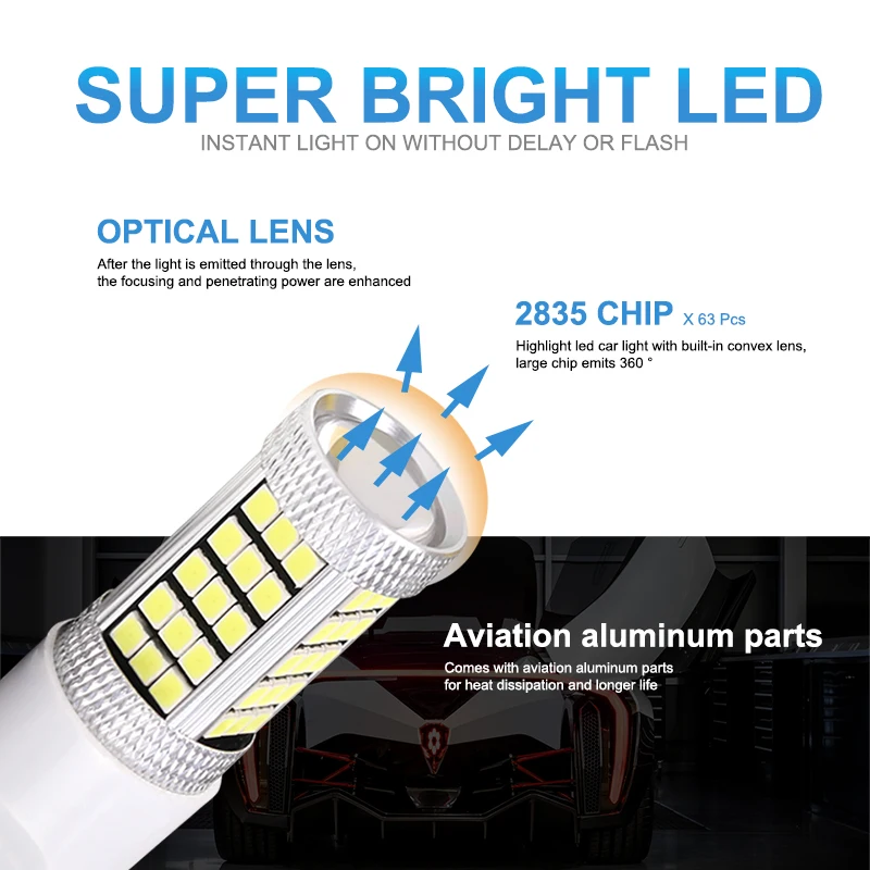 Nlpearl 1Pcs сигнальной лампы 7440 Led W21/5W 12V 2835 SMD T20 7443 W21/5 Вт реверсивная светильник sTurn