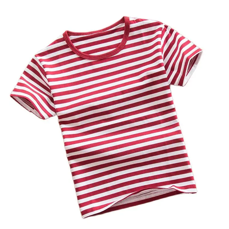 

2021 Summer Boy T-shirt Striped Short Sleeve Kid Children Clothes Boys Tee Tops Shirt Hot Selling 1-12T Kid Girls T Shirt