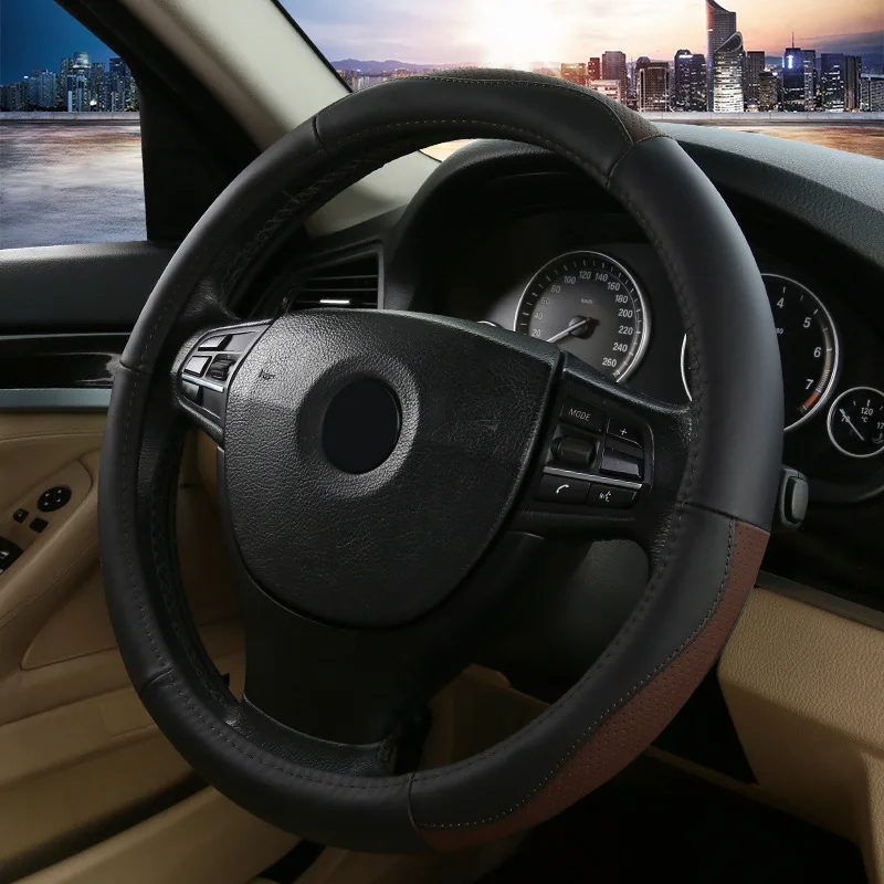 Круглый модный спортивный чехол на руль кожаный Универсальный нескользящий