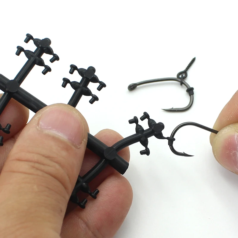 48 шт. аксессуары для ловли карпа черные бусины с крючками рыболовная снасть