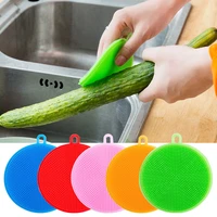 silicone dishwashing brush scouring pad rag absorbent non linting degreasing dish cloth household lazy dish towel