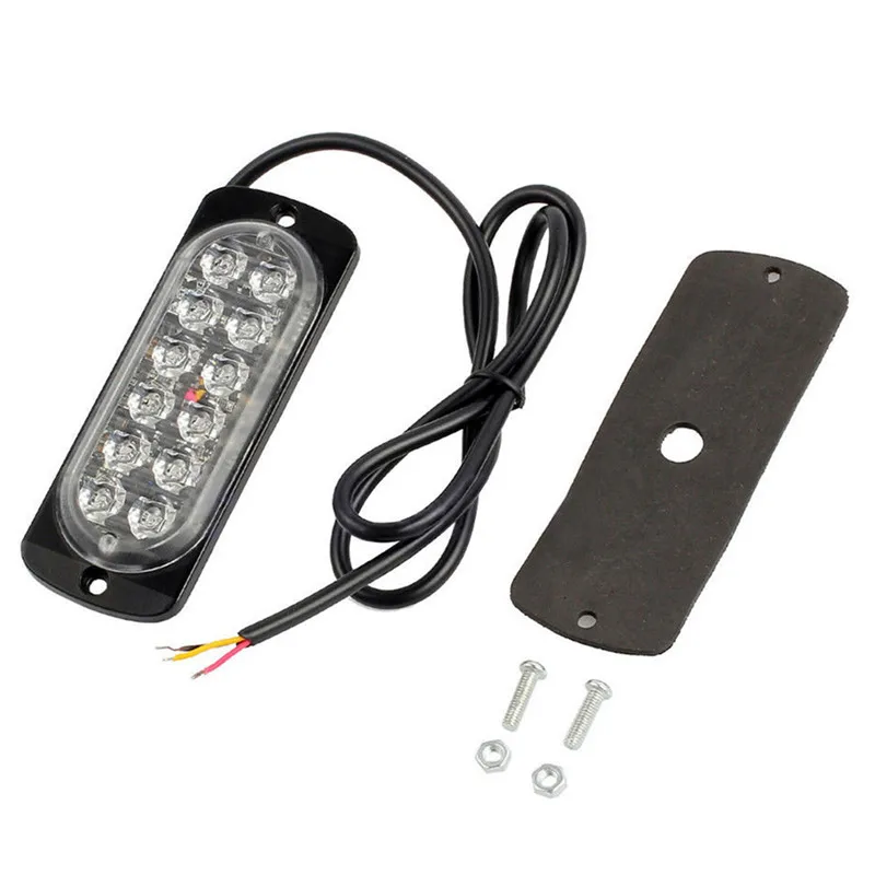 

1pc 12LED Car Truck Amber Emergency Strobe Flashing Warning Police Light Ultra-thin 12V 24V 36W High Power
