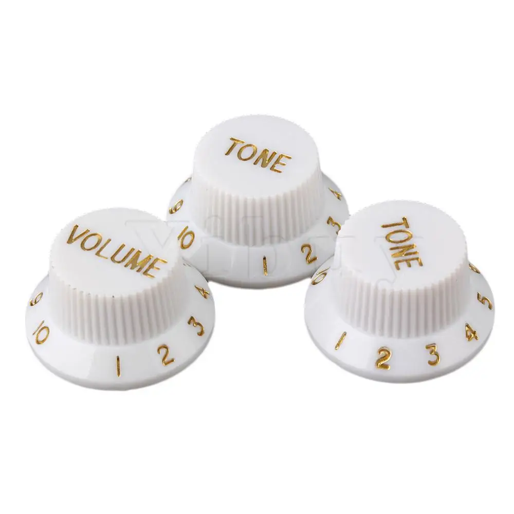 Yibuy белый 1 громкость 2 тон Ручка управления для электрогитары пикап control knob for