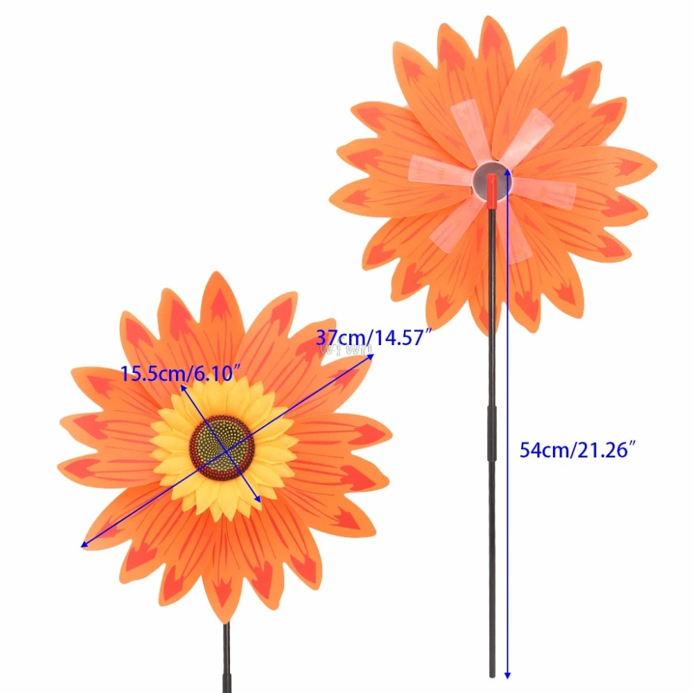 

Large Double Layer Sunflower Windmill Wind Spinner Kids Toys Yard Garden Decor MAY07 dropshipping