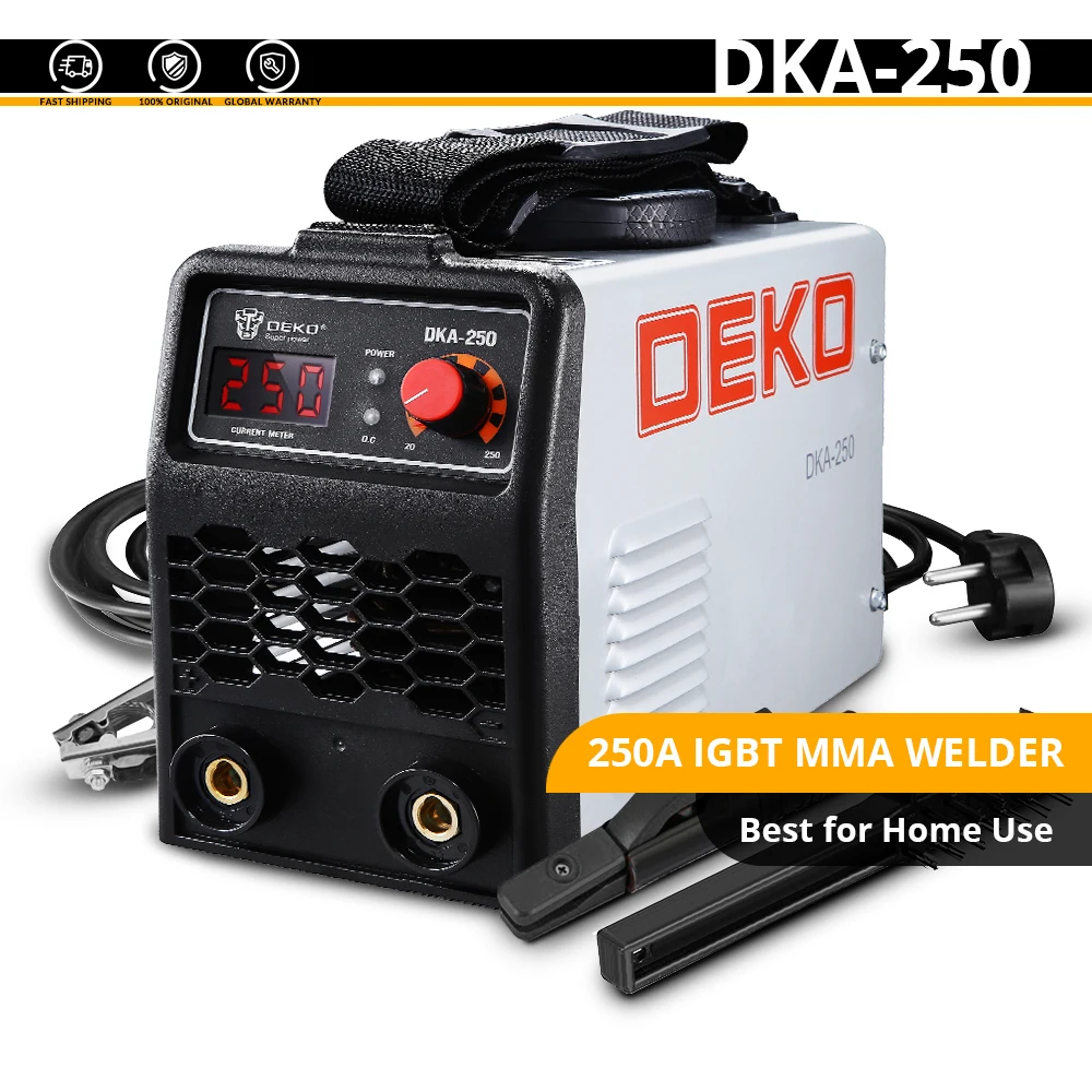 DEKO DKA G серии инвертор постоянного тока дуговой сварки под флюсом 220V IGBT MMA сварочный аппарат 160/200/250 ампер для дома начинающих легкий эффективный - Цвет: DKA-250