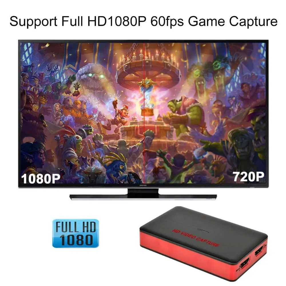 USB 3.0 HDMI HD Game Video Capture Card 1080P 60FPS Recorder Box Device Live Streaming for Windows Linux Os X System | Электроника