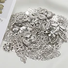 Смешанные металлические бусины в форме цветка, филигрань шапки, соединители, железные поделки, подарочные украшения, золотые Родиевые шармы, для самостоятельного изготовления ювелирных изделий