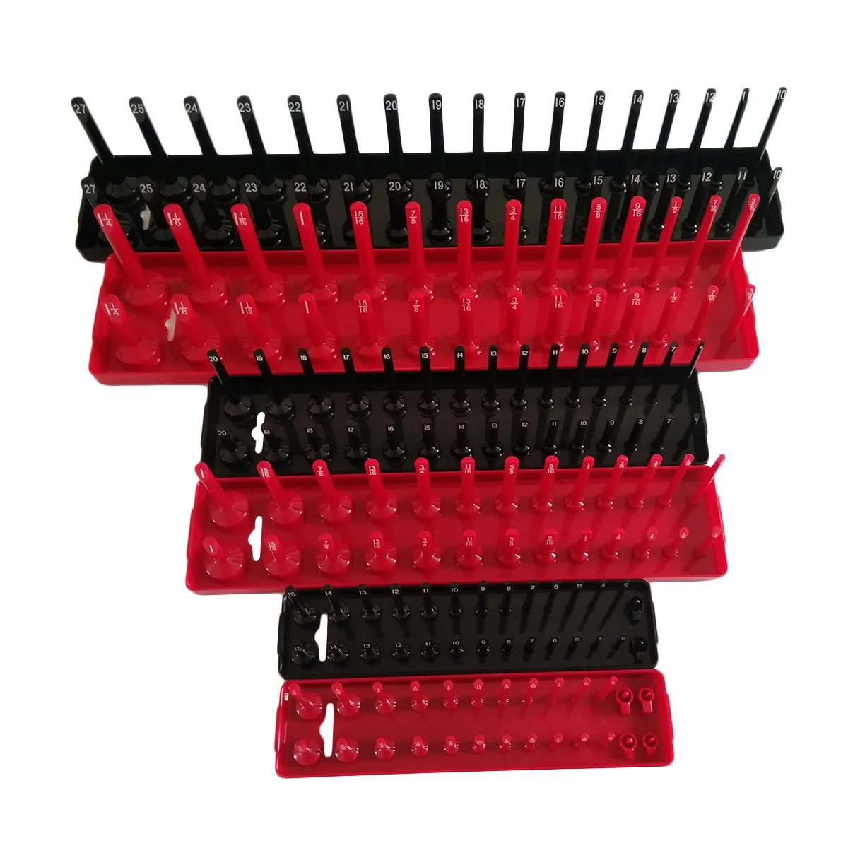 

6pcs/1 Set Metric High Pole Long Sleeve Socket Organizer Inch Scocket Tray Rack Multifunctional Sleeve Bracket