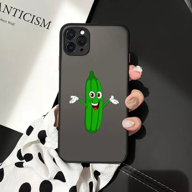

Fruit food cucumber Phone Cases matte transparent For iphone 7 8 11 12 plus mini x xs xr pro max cover