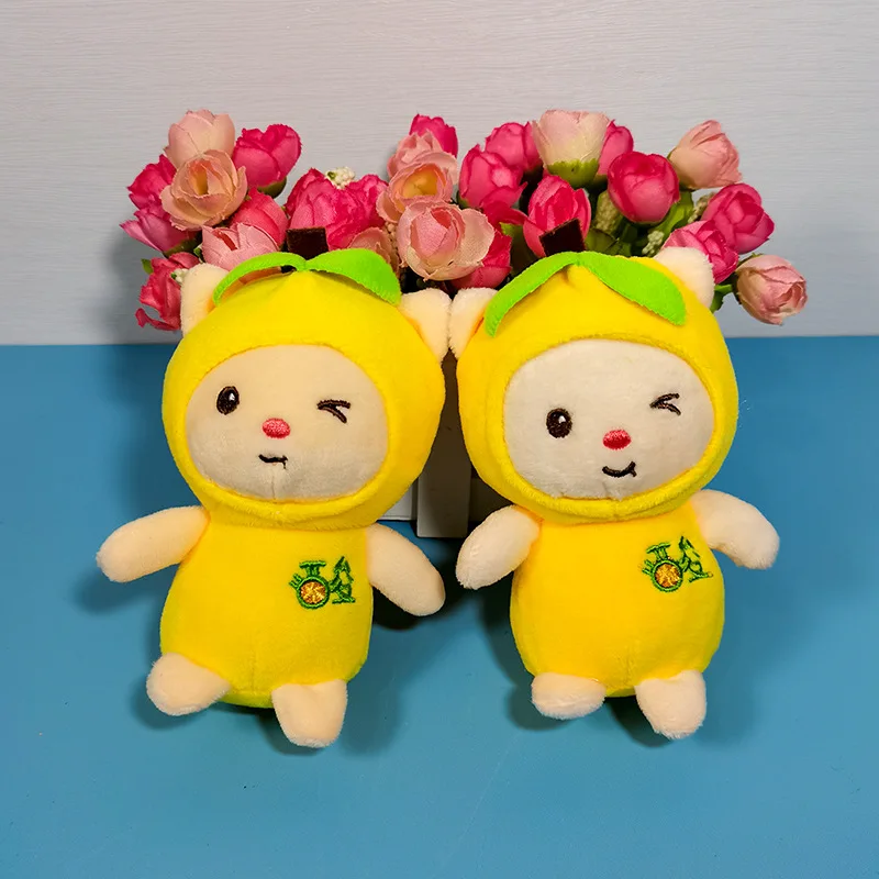 

Cute Cartoon Lemon Plush Keychain 13cm Furry Fruit Doll Key Chain Beautiful Charm Bag Pendant Keyring Gifts