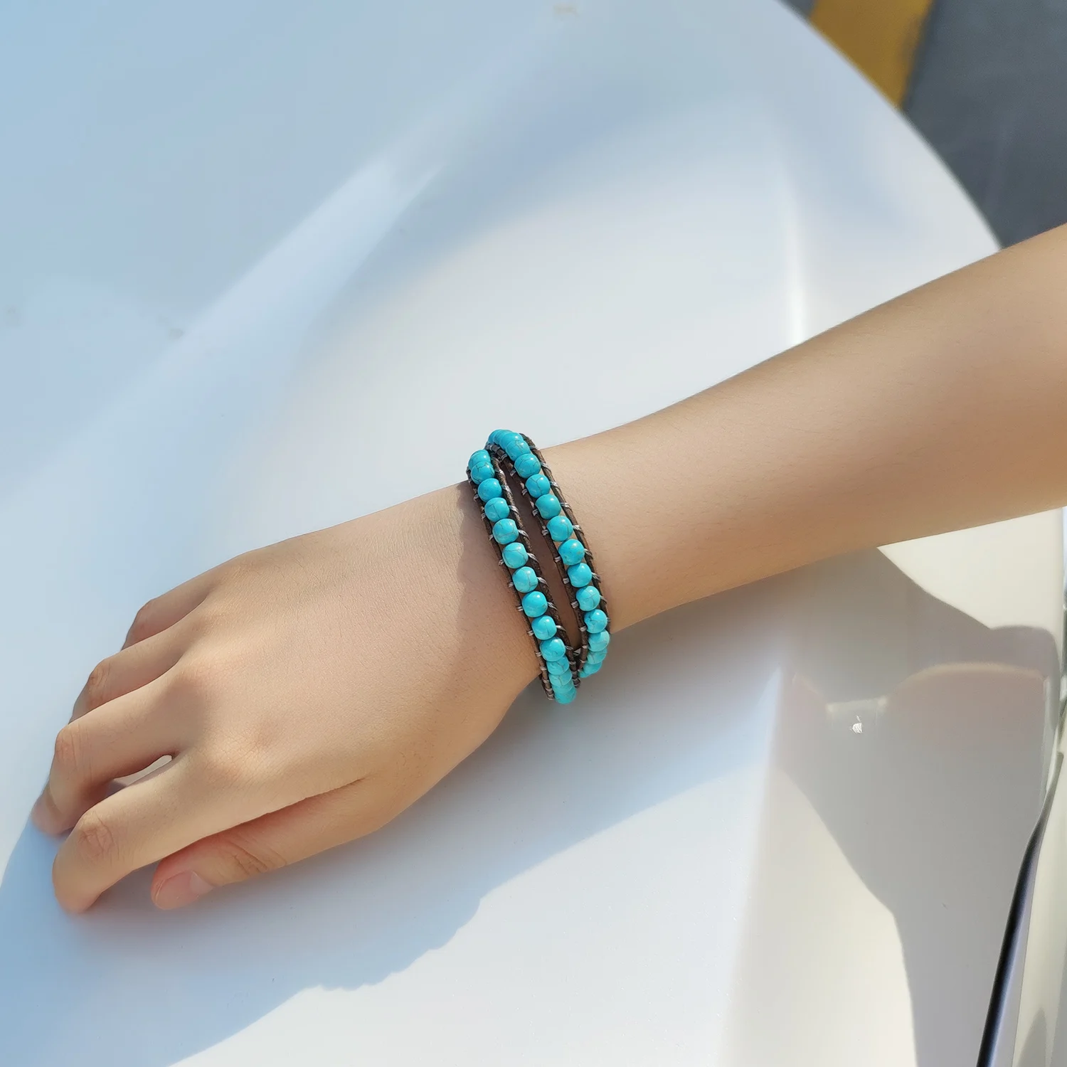 

KELITCH 2 Wrap Crystal Beads Leather Bracelets Strand Undefined Gift For Men Women Bracelet Pulseras Mujer Anime Jewelry