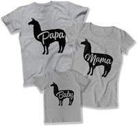 mama papa baby lama t shirt matching family outfits mother father and baby sets for family shirts