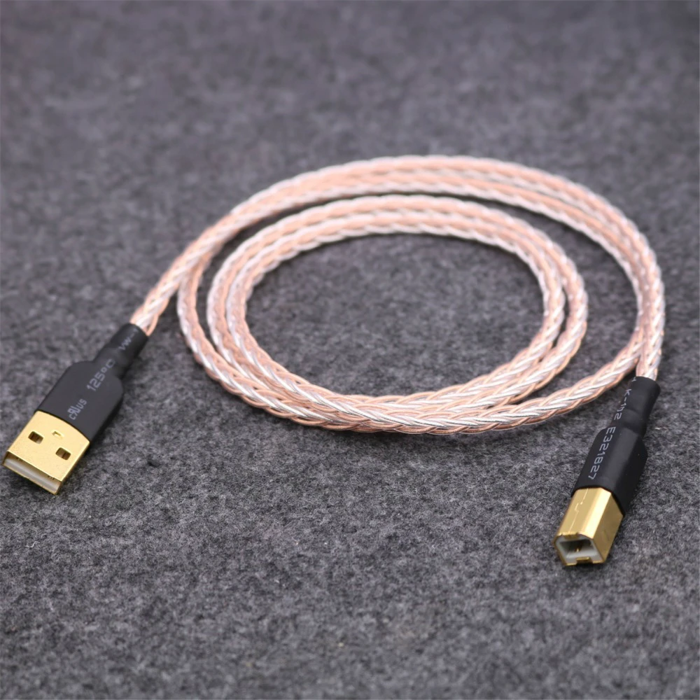 USB-кабели HIFI OCC 7n медный серебристый OFC проводник DAC к USB аудио цифровой кабель |